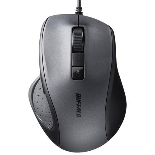 バッファロー(BUFFALO) BSMBU300BK ブラック USB 有線BlueLED光学式マウス 静音 5ボタン