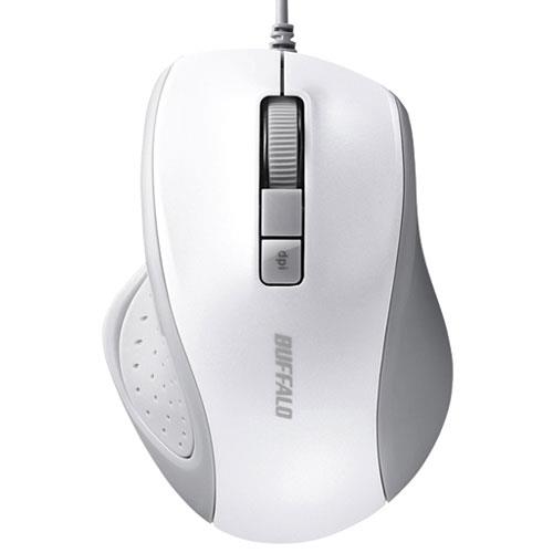 バッファロー(BUFFALO) BSMBU300WH ホワイト USB 有線BlueLED光学式マウス 静音 5ボタン