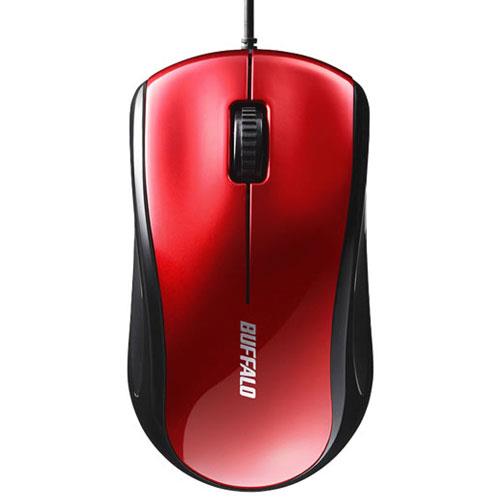 バッファロー(BUFFALO) BSMLU100RD レッド USB 有線レーザー式マウス 3ボタン