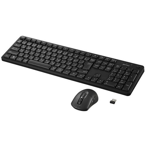 バッファロー(BUFFALO) BSKBW340SBK ブラック 無線2.4GHz 静音設計 フルキーボード マウスセット 日本語配列