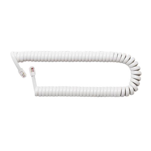 ミヨシ DCJ403SWH ホワイト 4極4芯 受話器用カールコード ストレート結線タイプ