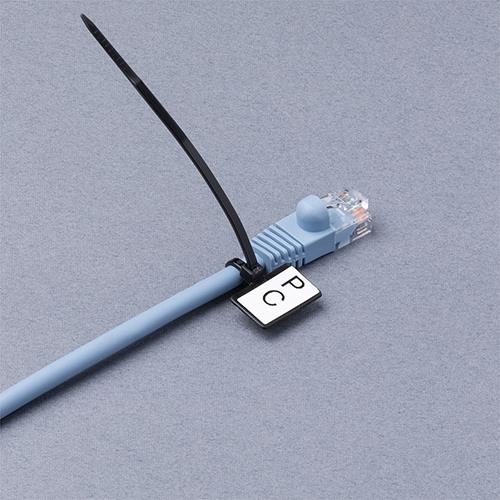 ミヨシ CW-MT100-BK 黒 マーカータイ 2.5×100mm 20本 表示シール付