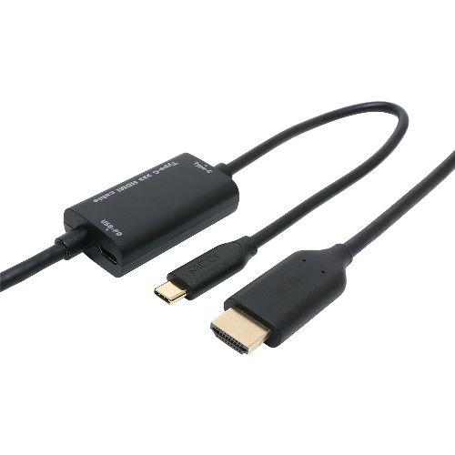 ナカバヤシ USD-PFH20/BK ブラック USB PD対応 USB Type-C HDMI変換ケーブル2m