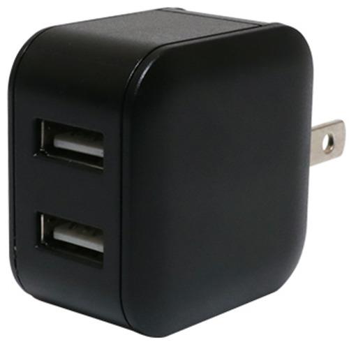 ミヨシ MBPUS03BK ブラック 2.4A 2ポートUSB 充電器 海外充電対応