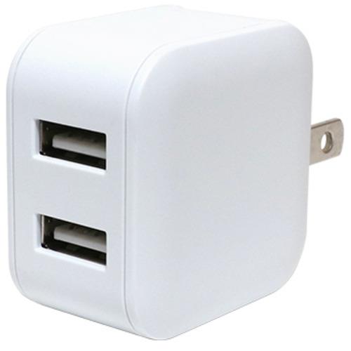 ミヨシ MBPUS03WH ホワイト 2.4A 2ポートUSB 充電器 海外充電対応