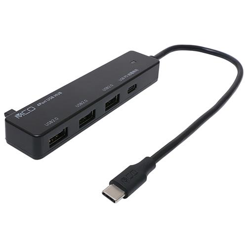 ミヨシ USH-CA20P/BK ブラック USB PD充電対応 USB2.0ハブ