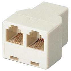 エレコム(ELECOM) AD-MJFBE ベージュ モジュラ2分岐延長アダプター