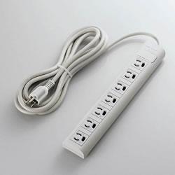 エレコム(ELECOM) T-Y053NDA 電源タップ 雷ガード 延長コード 3ピン 7個口 3m
