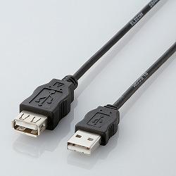 エレコム(ELECOM) USB-ECOEA05 ブラック USB2.0延長ケーブルA-A 0.5m
