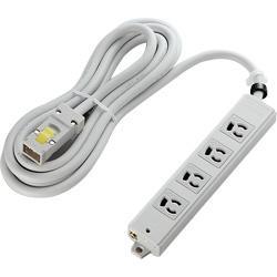 エレコム(ELECOM) T-WHRM3450LG/RS グレー ハーネス仕様工事用タップ 延長コード 3ピン 4個口 5m