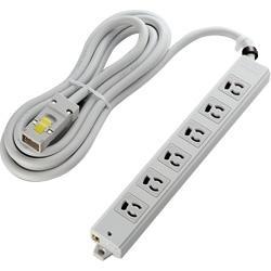 エレコム(ELECOM) T-WHRM3630LG/RS グレー ハーネス仕様工事用タップ 延長コード 3ピン 6個口 3m