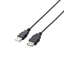 エレコム(ELECOM) U2C-JE30BK ブラック USB2.0延長ケーブル AM-AF 3m