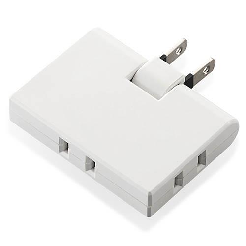 エレコム(ELECOM) T-TR03-2300WH ホワイト トリプルタップ コーナータイプ 2ピン 3個口