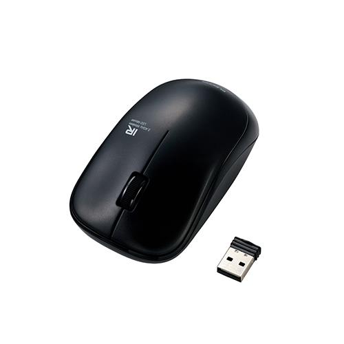 エレコム(ELECOM) M-FIR08DRBK ブラック ワイヤレスIR LEDマウス 3ボタン Mサイズ