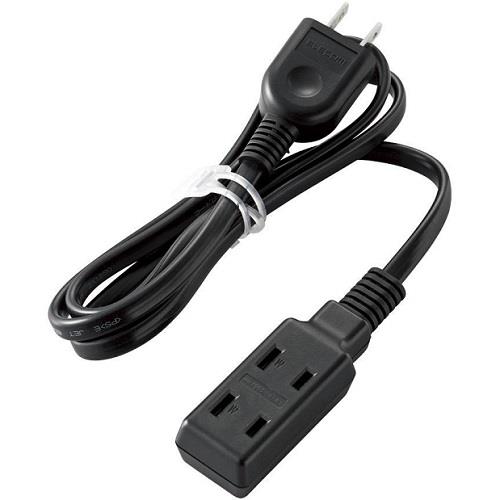 エレコム(ELECOM) T-M310BK ブラック モバイル電源タップ 延長コード 2ピン 3個口 1m