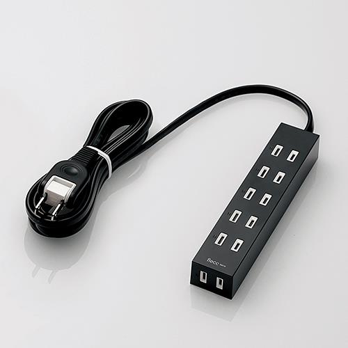 エレコム(ELECOM) T-NFL01-26 flecc barra 6個口 上挿し5・横挿し1 2m T-NFL01-2620BK ブラック