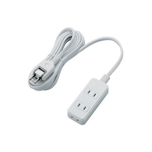 エレコム(ELECOM) T-TST02-22330WH ホワイト 電源タップ ほこりシャッター付 延長コード 2ピン 3個口 3m