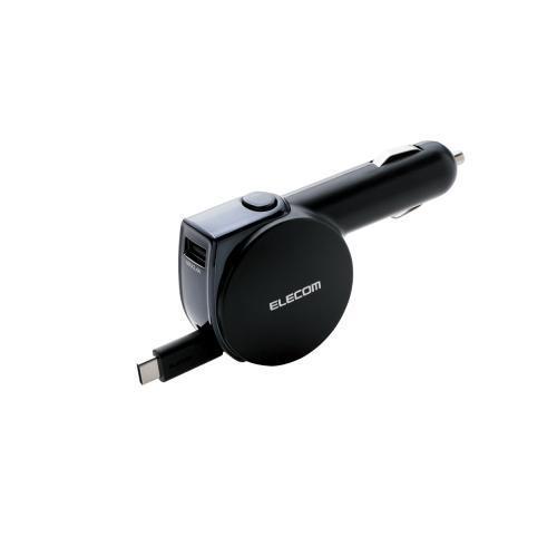 エレコム(ELECOM) MPA-CCC05BK 車載充電器 5.4A･巻取りType-C&USB