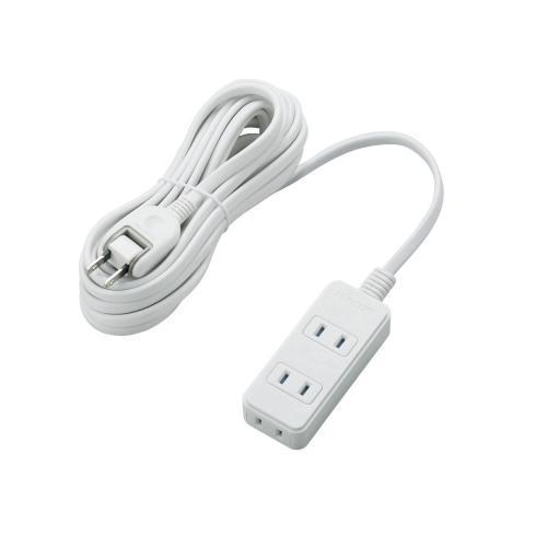 エレコム(ELECOM) T-KST02-22350WH ホワイト ほこり防止/雷ガード付タップ 延長コード 2ピン 3個口 5m