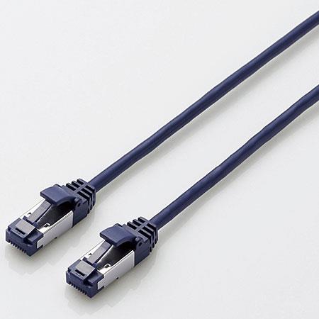 エレコム(ELECOM) LD-OCTST/BM30 ブルーメタリック カテゴリー8対応LANケーブル スリム 3m
