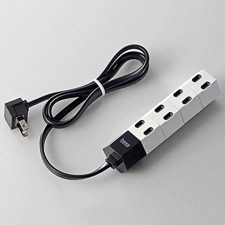 エレコム(ELECOM) T-HX7-2410WH ホワイト デザイン回転タップ 延長コード 2ピン 4個口 1m