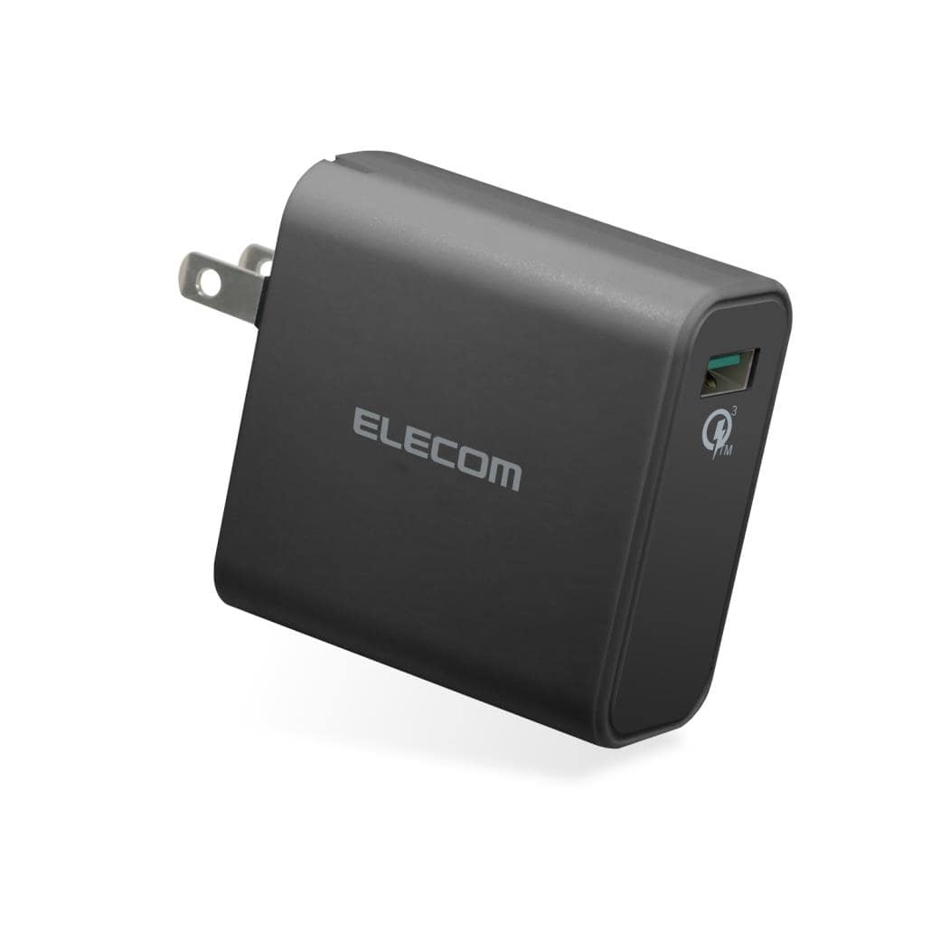 エレコム ELECOM MPA-ACUQ01BK(ブラック) AC充電器 USB充電器 QC3.0