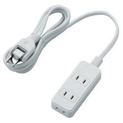 エレコム(ELECOM) T-S02-2320WH ホワイト 電源タップ 延長コード 2ピン 3個口 2m