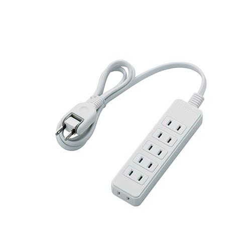 エレコム(ELECOM) T-S02-2610WH ホワイト 電源タップ 延長コード 2ピン 6個口 1m