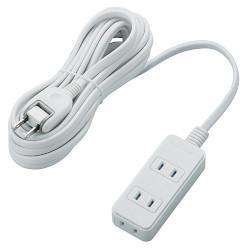 エレコム(ELECOM) T-ST02-22350WH ホワイト 電源タップ ほこりシャッター付 延長コード 2ピン 3個口 5m