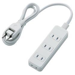 エレコム(ELECOM) T-ST02-22410WH ホワイト 電源タップ ほこりシャッター付 延長コード 2ピン 4個口 1m