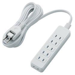 エレコム(ELECOM) T-ST02-22630WH ホワイト 電源タップ ほこりシャッター付 延長コード 2ピン 6個口 3m