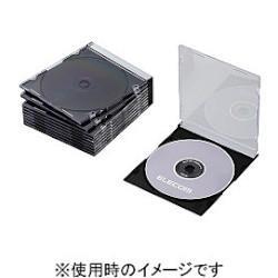 エレコム(ELECOM) CCD-JSCS10BK ブラック Blu-ray/DVD/CDケース スリム PS 1枚収納