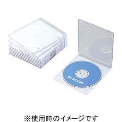 エレコム(ELECOM) CCD-JSCS10WH ホワイト Blu-ray/DVD/CDケース スリム PS 1枚収納