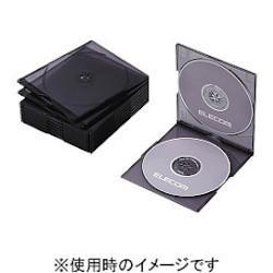 エレコム(ELECOM) CCD-JSCSW10CBK クリアブラック Blu-ray/DVD/CDケース スリム PS 2枚収納