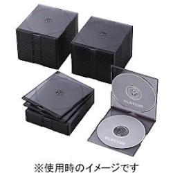 エレコム(ELECOM) CCD-JSCSW50CBK クリアブラック Blu-ray/DVD/CDケース スリム PS 2枚収納