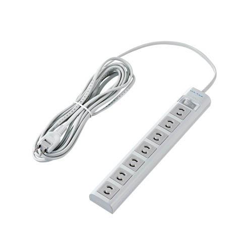 エレコム(ELECOM) T-Y3A-2750WH 抜け止めマグネット 雷ガード 延長コード 7個口 5ｍ