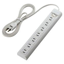 エレコム(ELECOM) T-Y3A-2720WH 抜け止めマグネット 雷ガード 延長コード 7個口 2ｍ