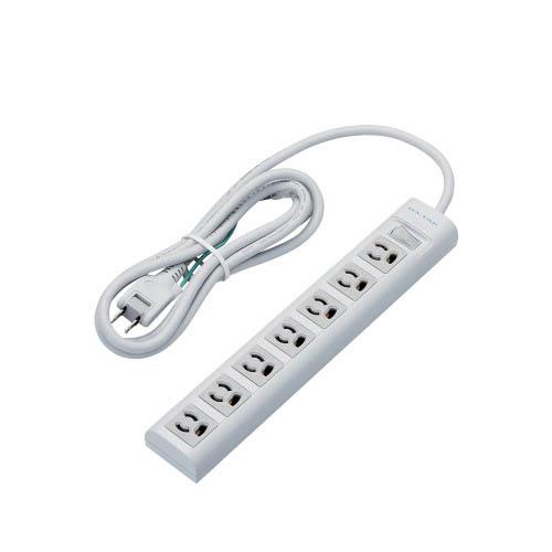 エレコム(ELECOM) T-Y3A-3720WH 抜け止めマグネット 雷ガード 延長コード 3ピン 7個口 2ｍ