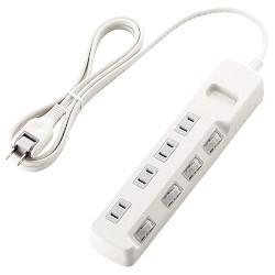 エレコム(ELECOM) T-E5A-2420WH ホワイト 省エネタップ 個別スイッチ付 延長コード 2ピン 4個口 2m