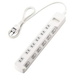 エレコム(ELECOM) T-E5A-2610WH ホワイト 省エネタップ 個別スイッチ付 延長コード 2ピン 6個口 1m