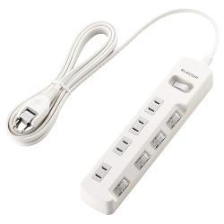 エレコム(ELECOM) T-E7A-2430WH ﾎﾜｲﾄ 省エネタップ 一括&個別スイッチ付 延長コード 2ピン 4個口 3m