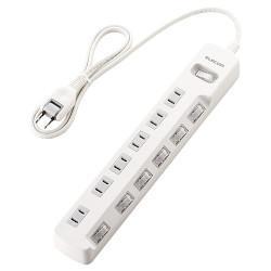 エレコム(ELECOM) T-E7A-2610WH ホワイト 省エネタップ 一括&個別スイッチ付 延長コード 2ピン 6個口 1m