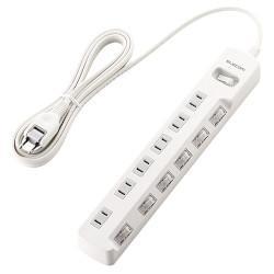 エレコム(ELECOM) T-E7A-2630WH ホワイト 省エネタップ 一括&個別スイッチ付 延長コード 2ピン 6個口 3m