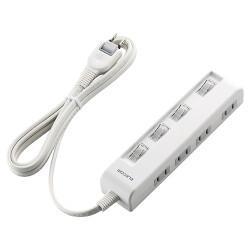 エレコム(ELECOM) T-E5C-2420WH ﾎﾜｲﾄ 省エネタップ 横挿し個別スイッチ付 延長コード 2ピン 4個口 2m
