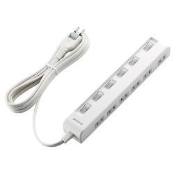 エレコム(ELECOM) T-E5C-2630WH ホワイト 省エネタップ 横挿し個別スイッチ付 延長コード 2ピン 6個口 3m