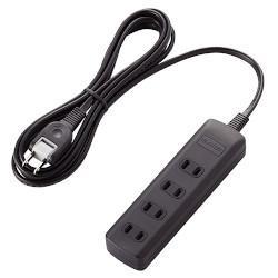 エレコム(ELECOM) T-K1A-2425BK ブラック 雷ガードタップ 延長コード 2ピン 4個口 2.5m