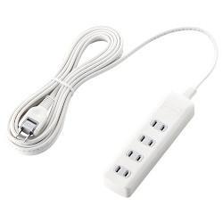 エレコム(ELECOM) T-K1A-2450WH ホワイト 雷ガードタップ 延長コード 2ピン 4個口 5m