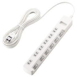 エレコム(ELECOM) T-K5A-2650WH ホワイト 雷ガードタップ 個別スイッチ付 延長コード 2ピン 6個口 5m