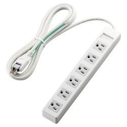 エレコム(ELECOM) T-T1A-3625WH ホワイト 電源タップ 延長コード 3ピン 6個口 2.5m