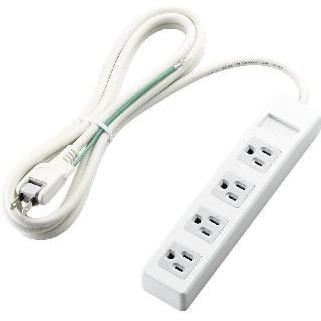 エレコム(ELECOM) T-T1B-3425WH ホワイト 電源タップ マグネット付 延長コード 3ピン 4個口 2.5m